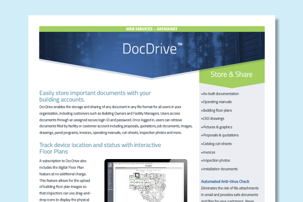 BuildingReports DocDrive & Floor Plans datasheet