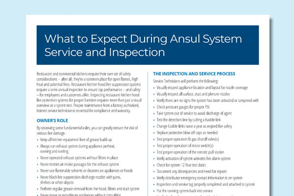 What to Expect During Ansul System Service and Inspection one-sheet